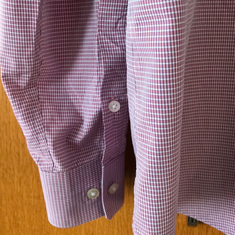 Dkny Light Red/Gray/White Tiny Check Button Shirt - image 2